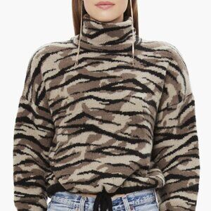 AFRM Zebra Camo Print Turtleneck Sweater / Sz XL